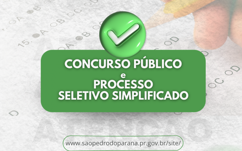 Prefeitura de São Pedro do Paraná anuncia Concurso Público e Processo Seletivo Simplificado (PSS)