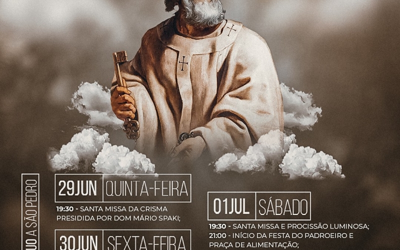 Começa nessa quinta-feira a Festa do Padroeiro São Pedro 